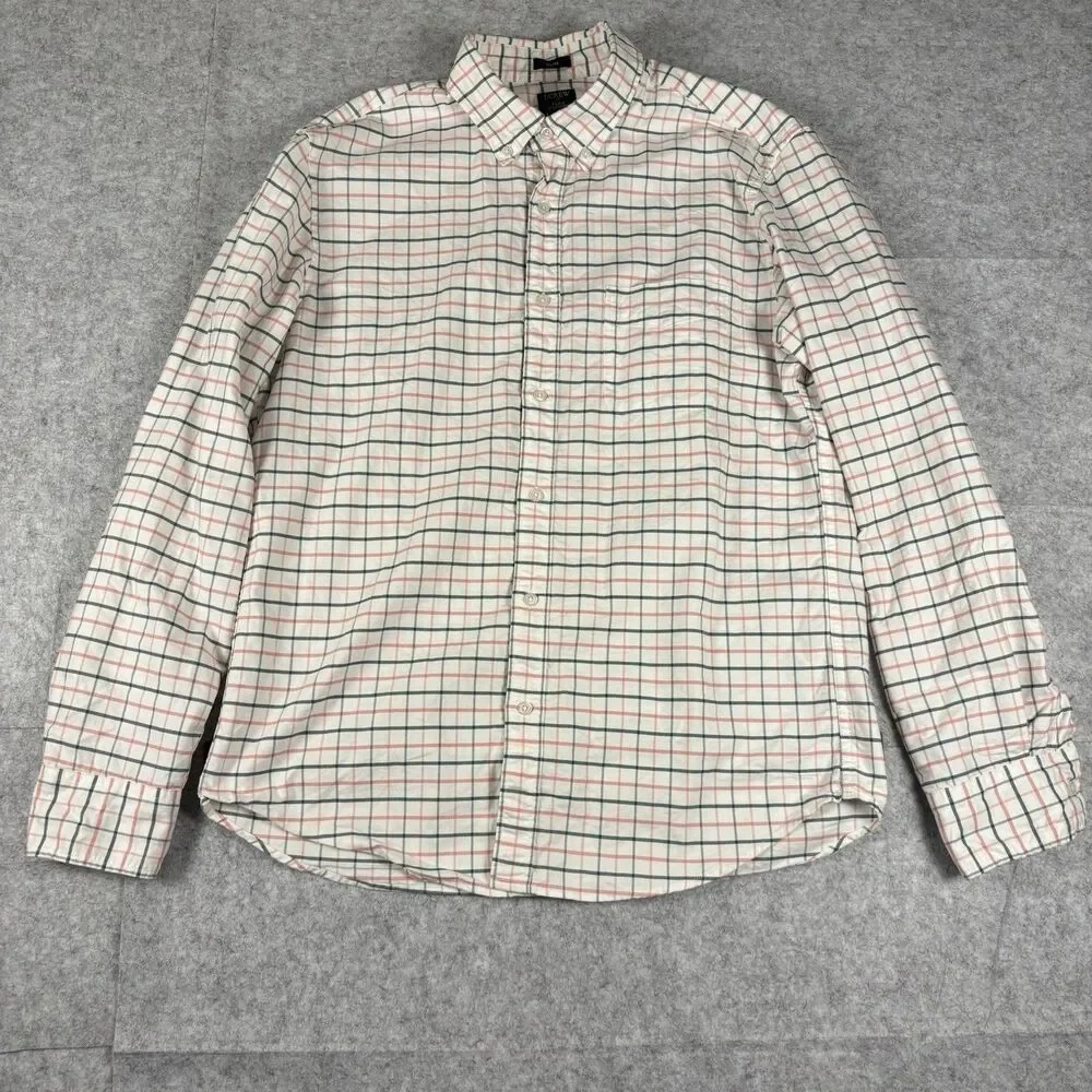 J.CREW Oxford Flex Slim Long Sleeve Button Down Striped Shirt Mens Large NWOT